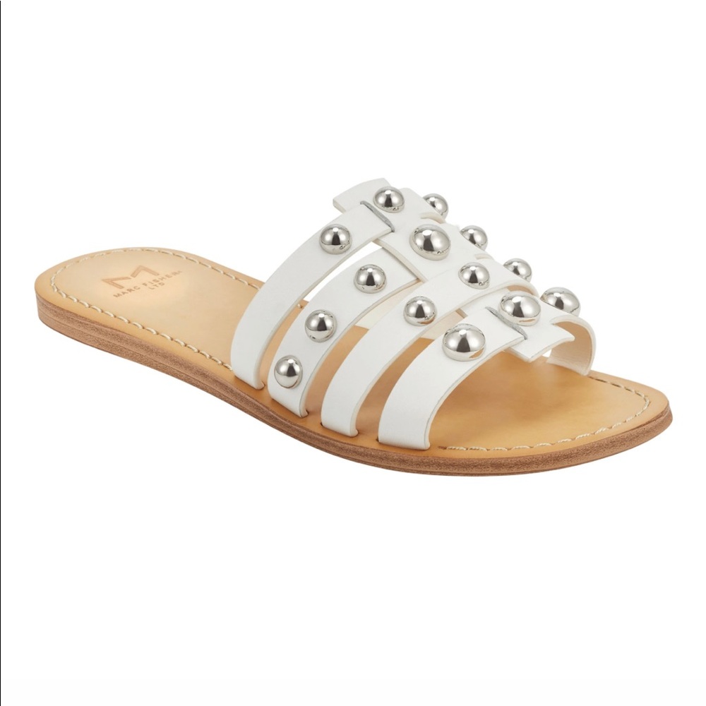 NEW Marc Fisher Pava Studded Flat Sandals